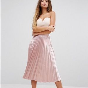 ASOS pleated satin skirt